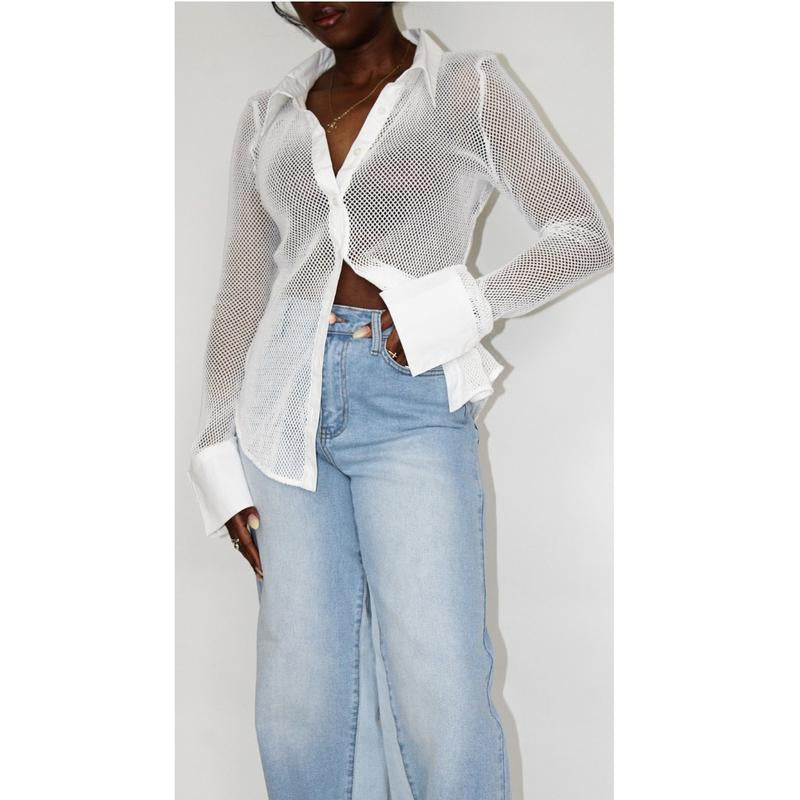 Tanner Open Knit Button down Shirt