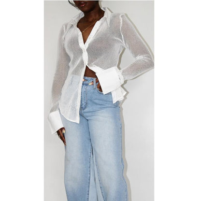 Tanner Open Knit Button down Shirt