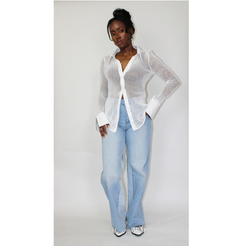 Tanner Open Knit Button down Shirt