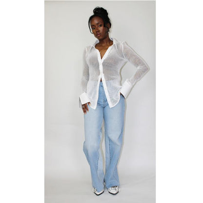 Tanner Open Knit Button down Shirt