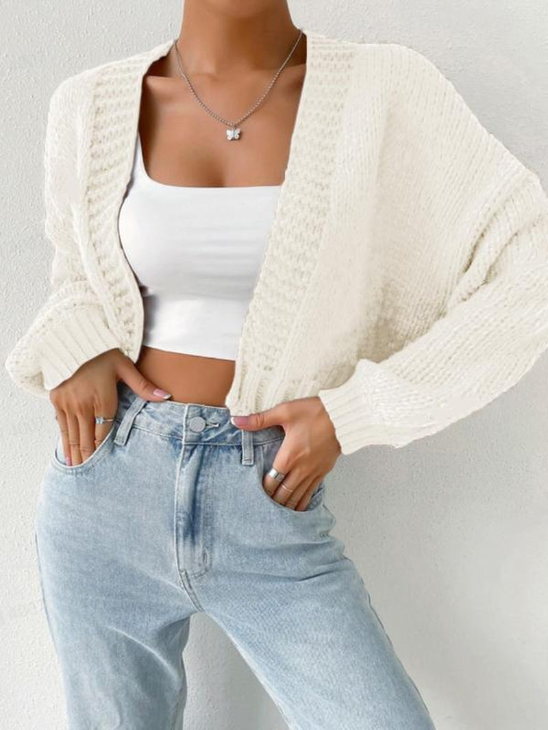 Women'S Cartoon Print Drop Shoulder Cardigan, Casual Long Sleeve Open Front Knitwear for Fall, Fall Clothes, Women'S Knit Clothing for Daily Wear, Going Out Outfits